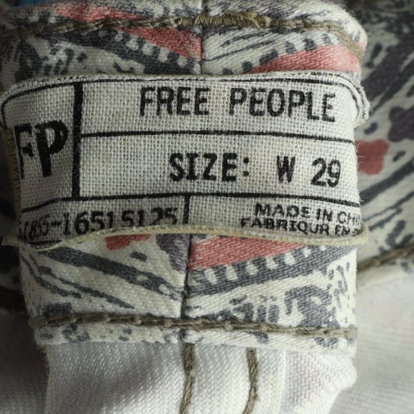 Free People Pants Size Women's 29 Gray Pink Cream - Picture 6 of 9